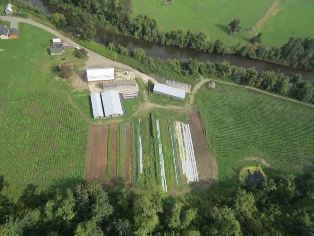 organic farm aerial